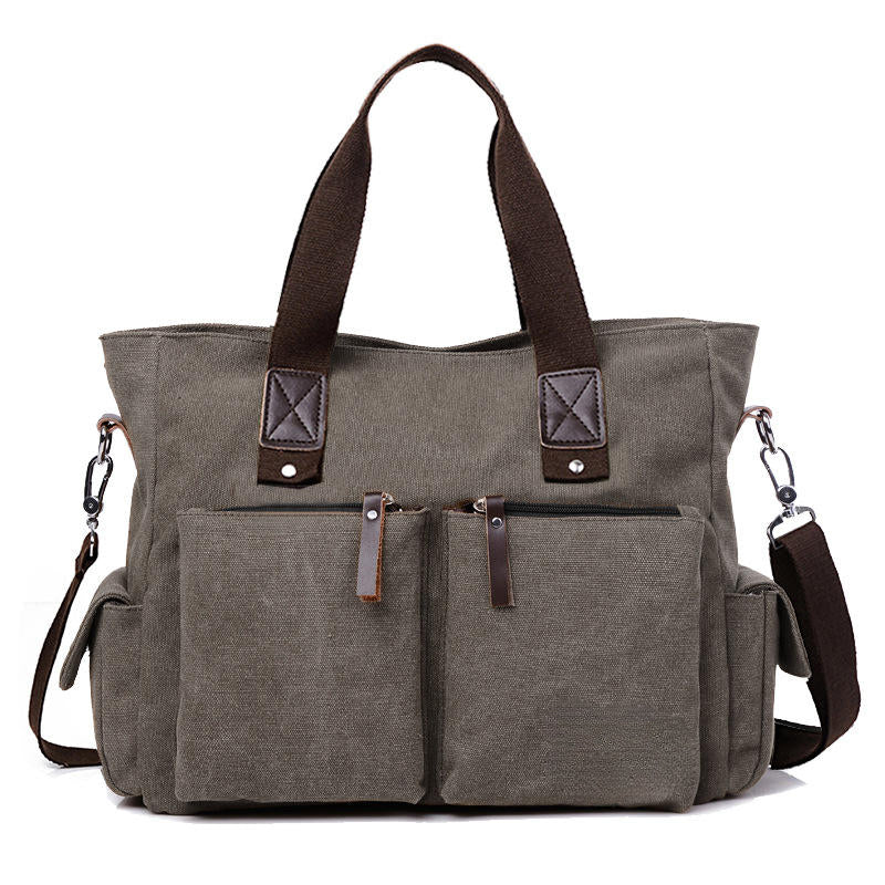 Men's Large Capacity Canvas Crossbody Bag for Outdoor Travel