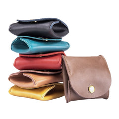 Unisex Genuine Leather Casual Mini Coin Earphone Storage Bag Wallet Coin Bag