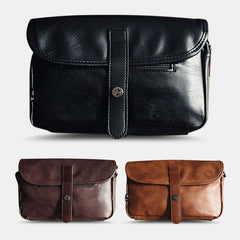 Men's PU Leather Crossbody Bag - Large Capacity Travel Shoulder Bag