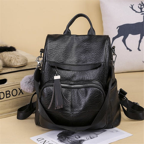 Women Girl Leather Back To School Backpack Travel Handbag Shoulder Bags Tote