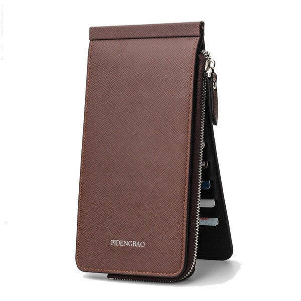 Women Men 26 Multi Card Holder Ultra Thin PU Leather Zipper Business Card Case 5.5'' Phone Bags