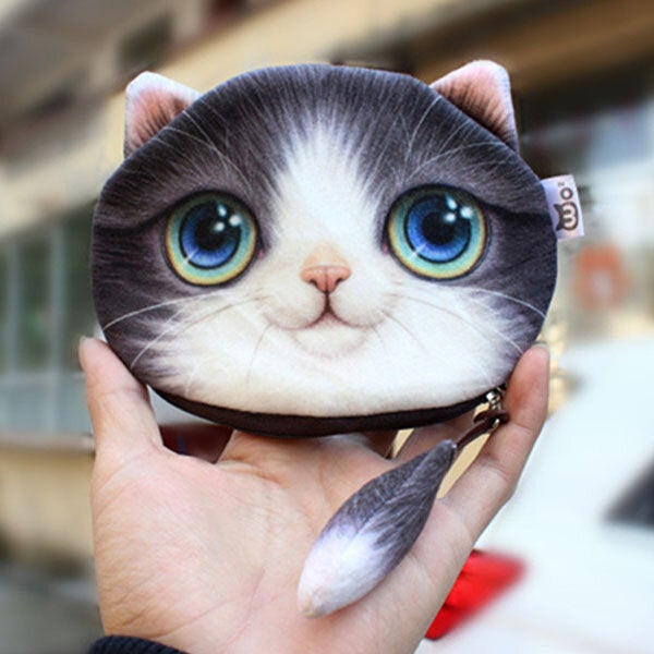 women cute cat wallet coin bag fashion mini bag money purse-PPT