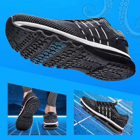 Men Running Shoes Air Cushioning Sneaker Ultra Light Shock Absorption Breathable Wear-resistant Fitness Trainers Sports Sneaker