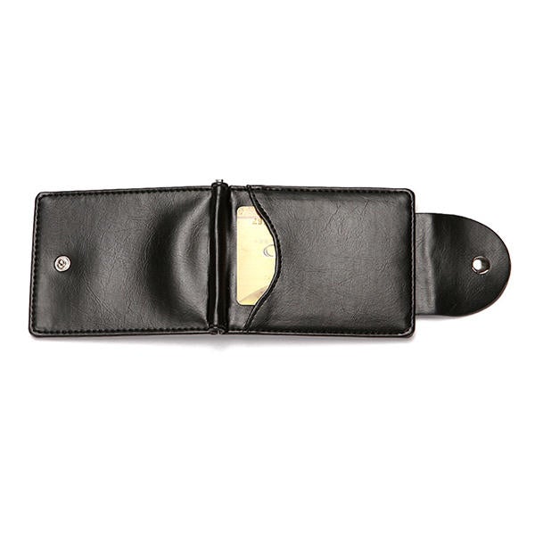 Men Faux Leather Creative Money Clip Wallet