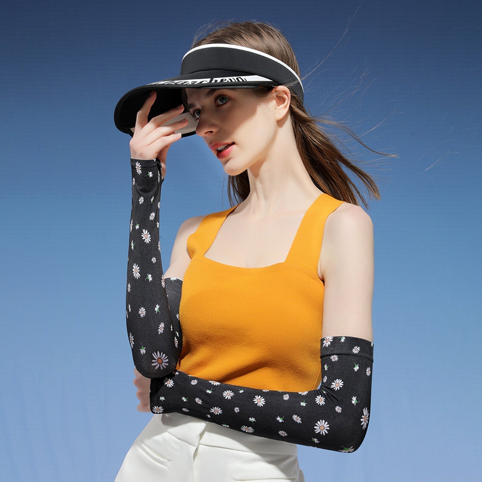Women's Nylon Ice Silk Thin Outdoor Cycling Driving UV Protection Arm Guard Sun Protection Sleeve