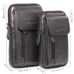Genuine Leather 5.5-7 Cell Phone Bag Waist Crossbody For Men