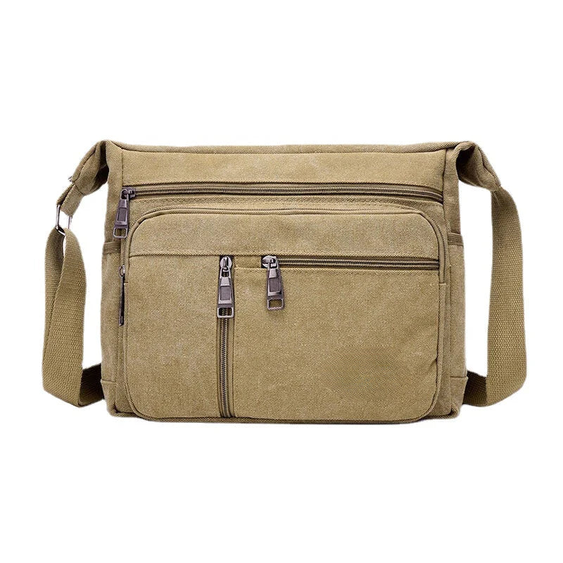 Men's Large Canvas Shoulder Crossbody Bag for Travel