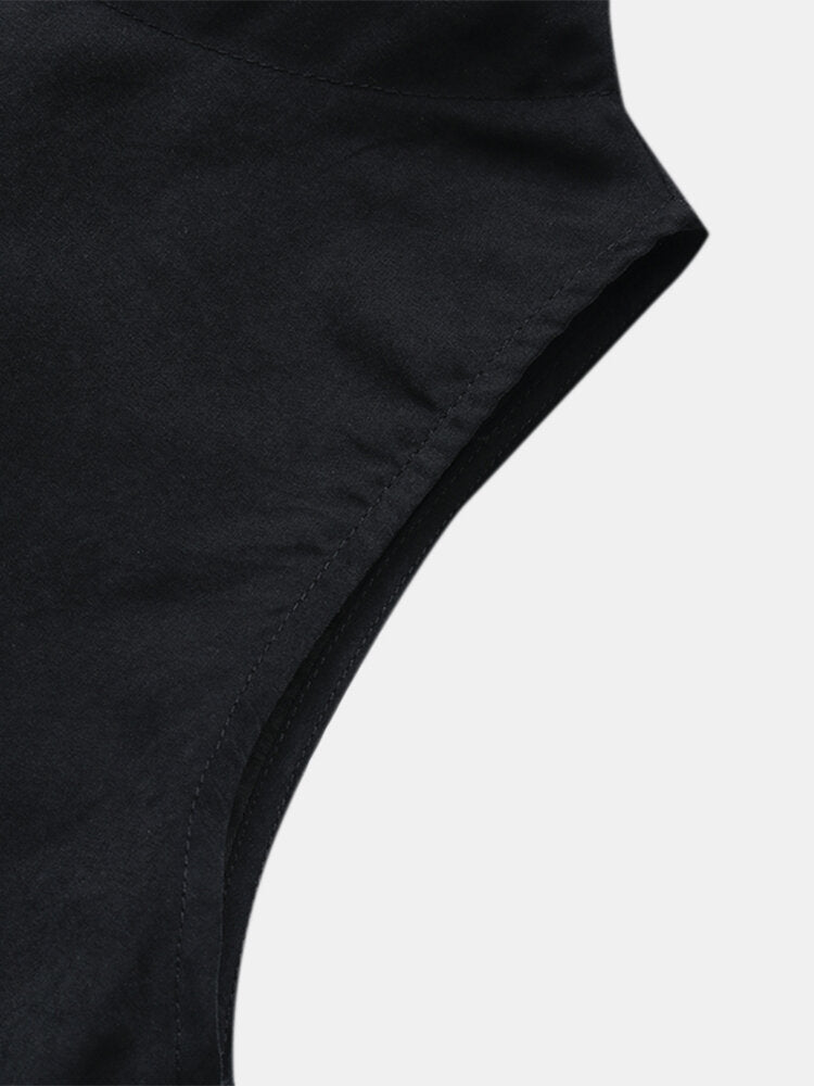 Elegant Women Sleeveless Solid High Split Long Pants Jumpsuits