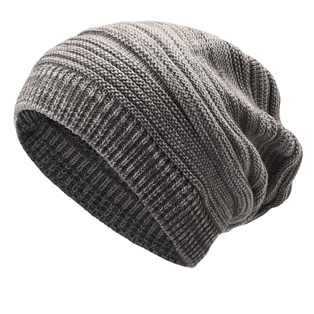 Fashion Winter Warm Knit Hat Outdoor Plus Size Plus Velvet Earmuffs Beanie Cap for Men Women