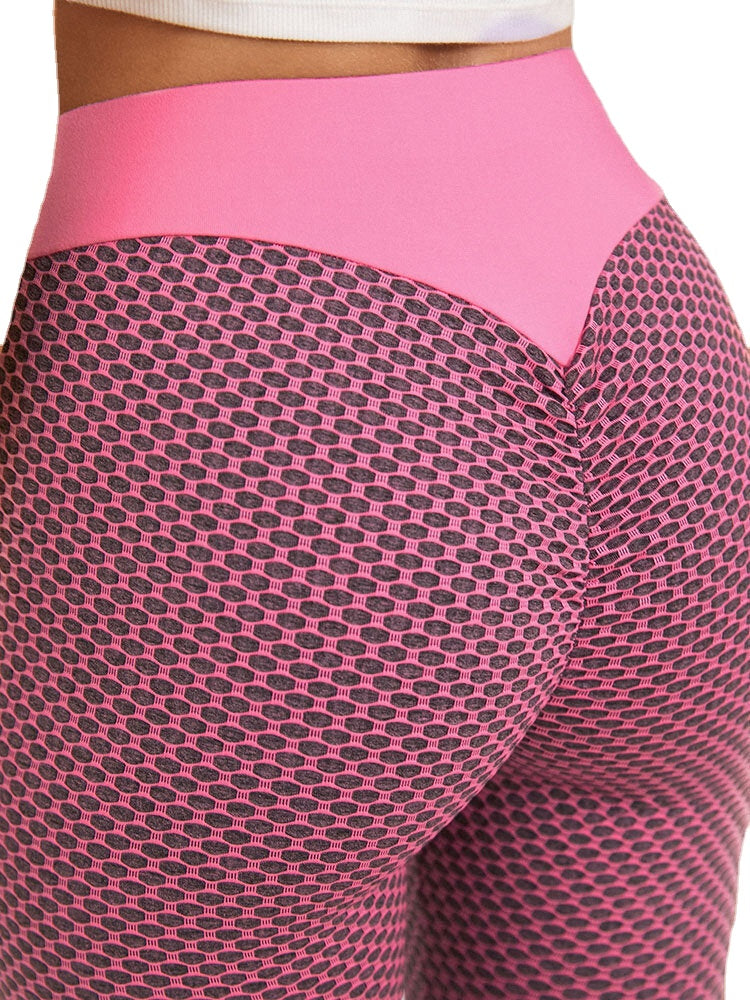 Plaid Casual High Waist Butt Lift Workout Sport Leggings For Women