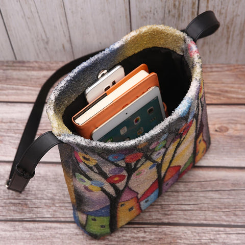 Women Special Colorful DIY Lamb Hair Bag Crossbody Bag For Daily Outdoor- PPT
