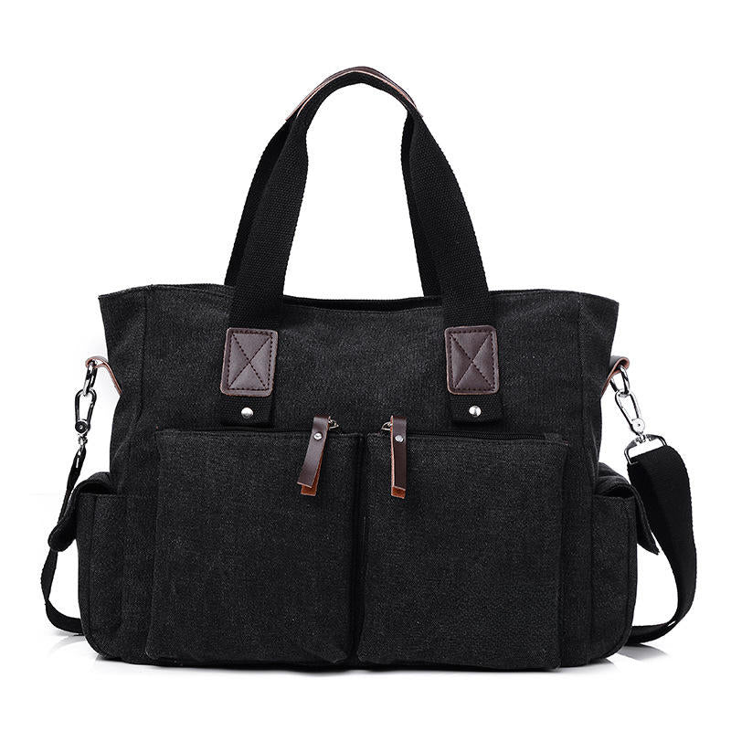 Men's Large Capacity Canvas Crossbody Bag for Outdoor Travel