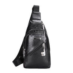 Men Earphone Hole Business Multi-pocket Crossbody Bag Chest Bag Sling