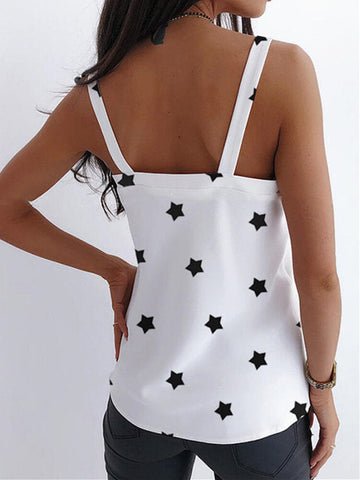 Casual Loose Star Printed Summer Tank Tops For Women