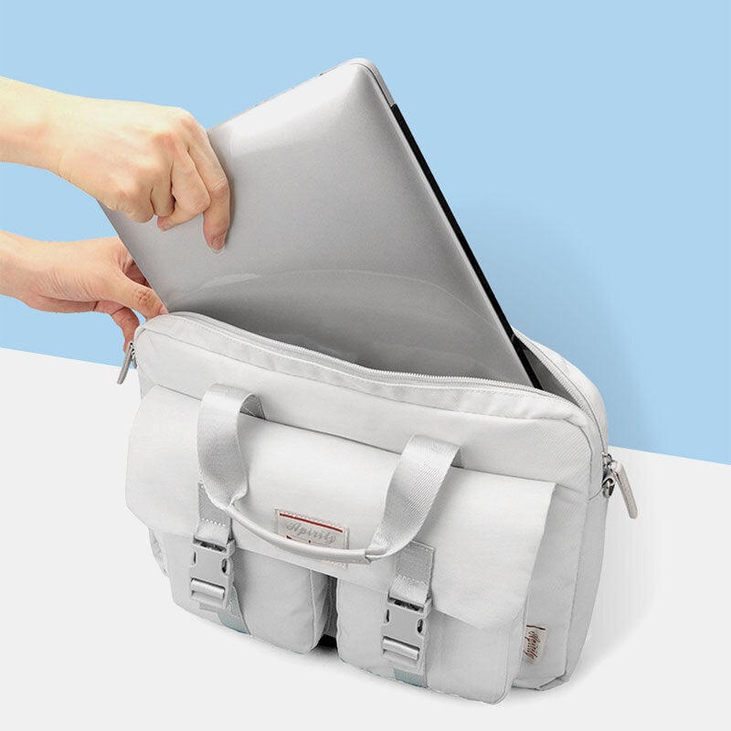 Men Oxford Double Front Pocket Large Capaciy Crossbody Shoulder Bag Casual 13.3/14/15.6 Inch Laptop
