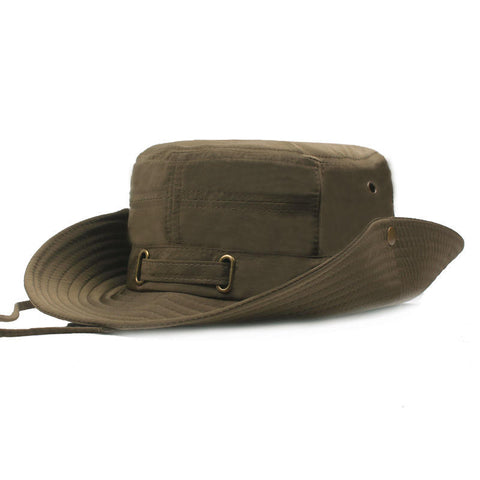 Mens With String Bucket Hat Outdoor Fishing Hat Climbing Mesh Breathable Sunshade Cap