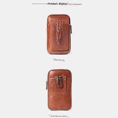 Men Genuine Leather Casual Multifunctional Phone Bag Waist For Outdoor