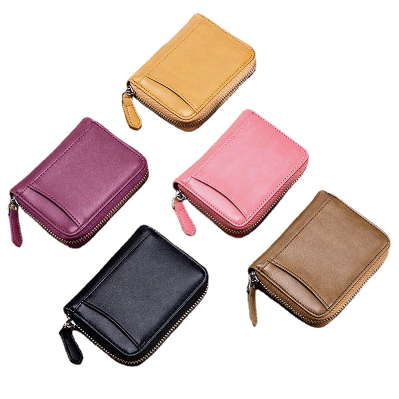 Women Genuine Leather RFID Anti-theft Coin Storage Bag Coin Wallet Purse