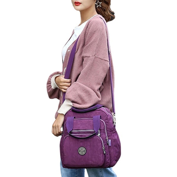 Women Lady Nylon Elegant Stylish Multipurpose Backpack Travel Shoulder Bag