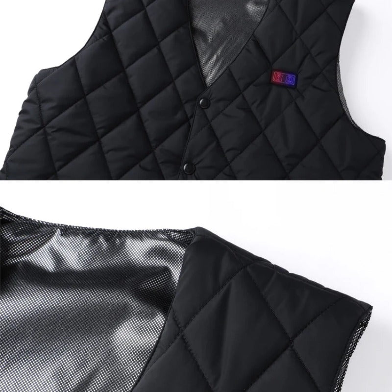 Men's Heated Vest - 16 Zones, Triple Temp Control, USB Electric Jacket for Winter Camping & Hiking