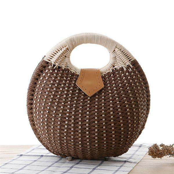 Women Tote Handbag Summer Beach Bag Straw Bag Rattan Bag Handbag