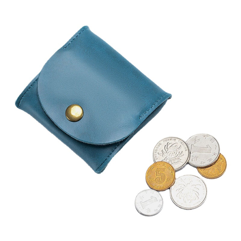 Unisex Genuine Leather Casual Mini Coin Earphone Storage Bag Wallet Coin Bag