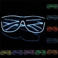 El Wire Neon LED Light Shutter Shaped Glasses For Rave Costume Party