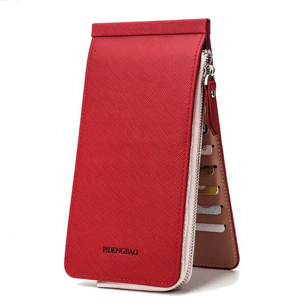 Women Men 26 Multi Card Holder Ultra Thin PU Leather Zipper Business Card Case 5.5'' Phone Bags