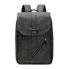 Men Multi-pocket Breathable PU Leather Backpack Vintage 14 Inch Laptop Bag Large Capacity Travel