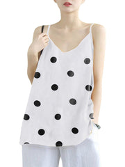 Polka Dot Spaghetti Backless Sleeveless Casual Cami