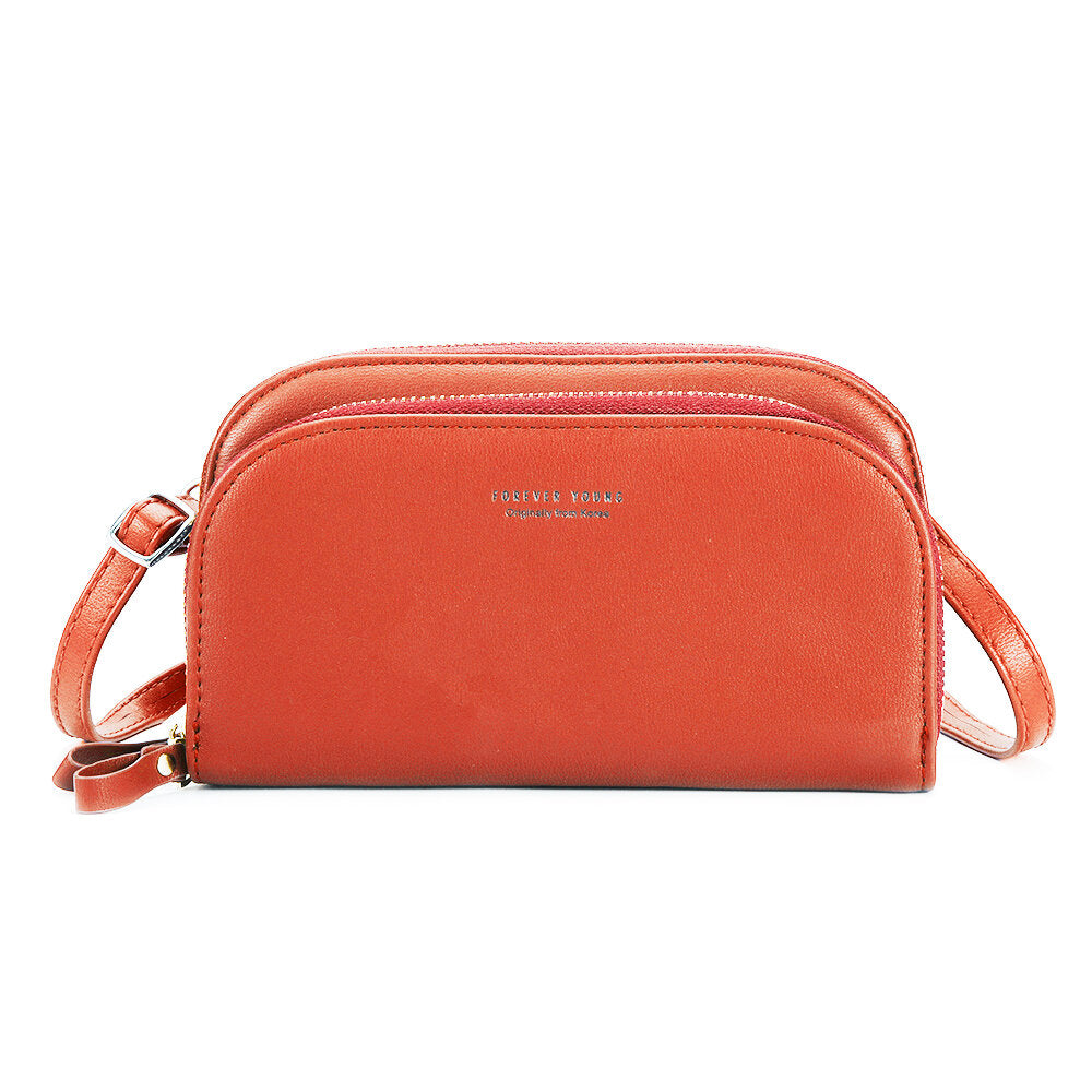 Women Solid 8 Card Slot Bag Multi-slot Phone Leisure Crossbody