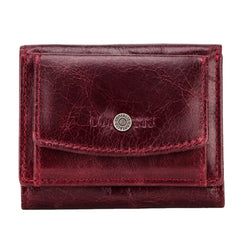 Women Genuine Leather RFID Anti-theft Brush Leather Mini Wallet Multi-function Tri Fold Coin Purse