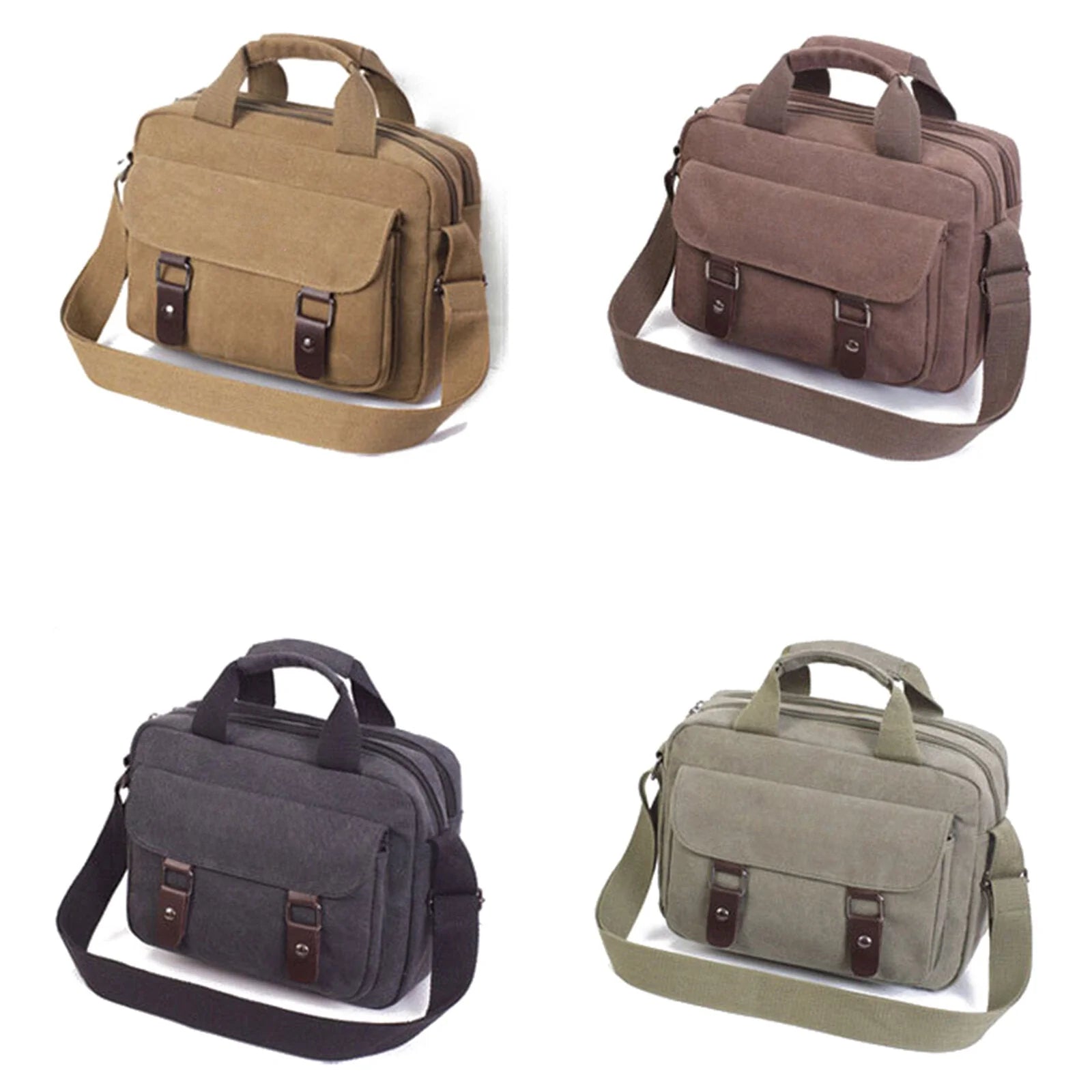 Men's Canvas Outdoor Large Capacity Wear-Resistant Shoulder Messenger Bag