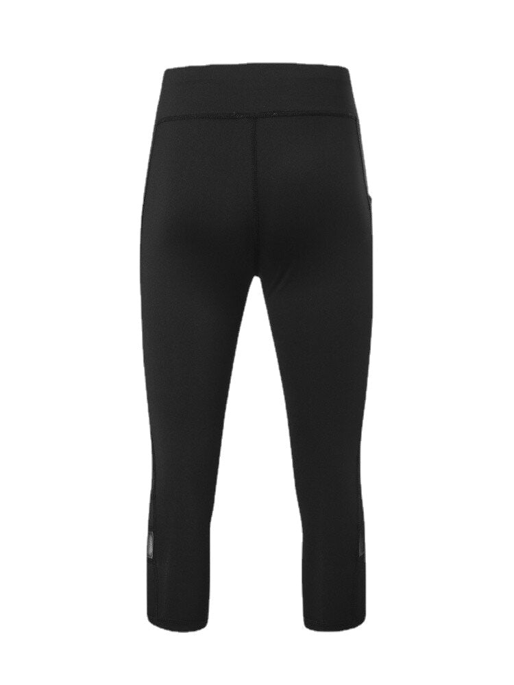 Women Mesh Patchwork Bodycon Cropped Yoga Sport Leggings With Pockets
