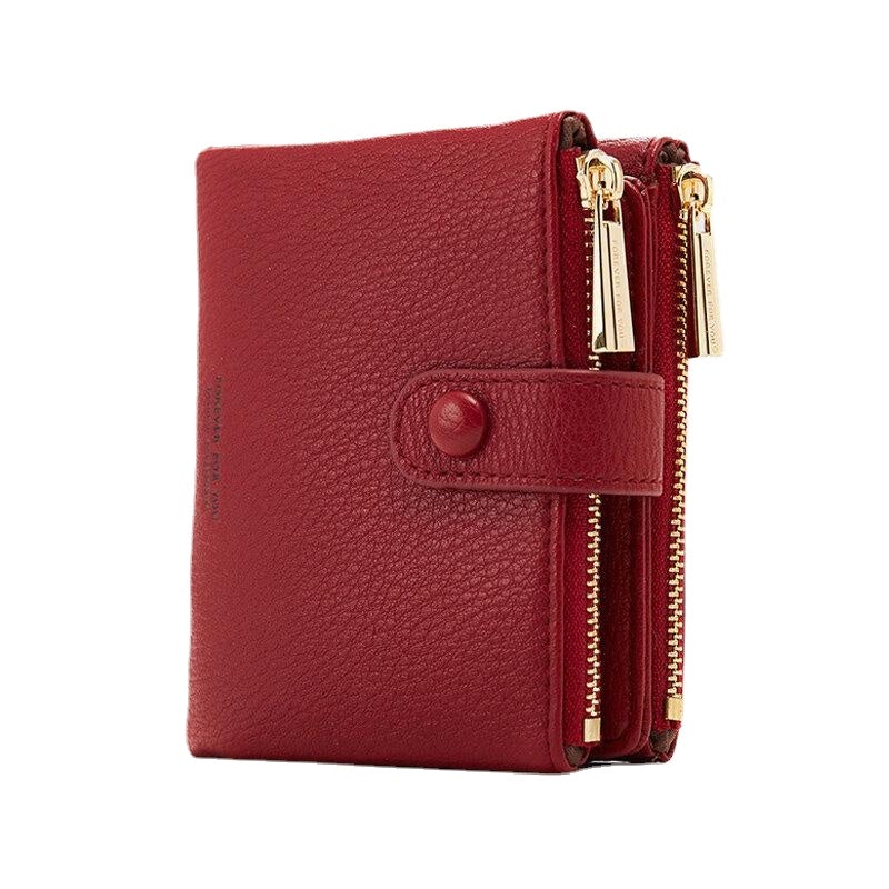 Women PU Leather Multi-slot Hand Carry Short Wallet Clutch Purse