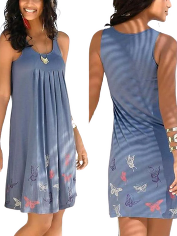 Women's Sleeveless Print Casual Boho Dresses