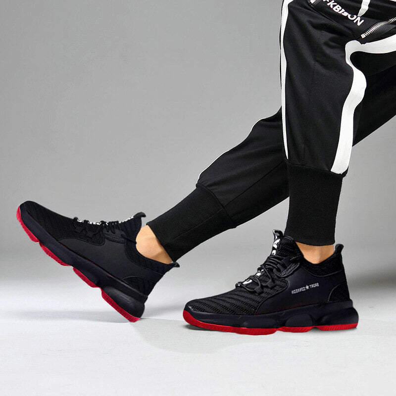 Men Lace Up Running Shoes Outdoor Sports Sneakers Breathable Mesh Comfort Jogging Shoes