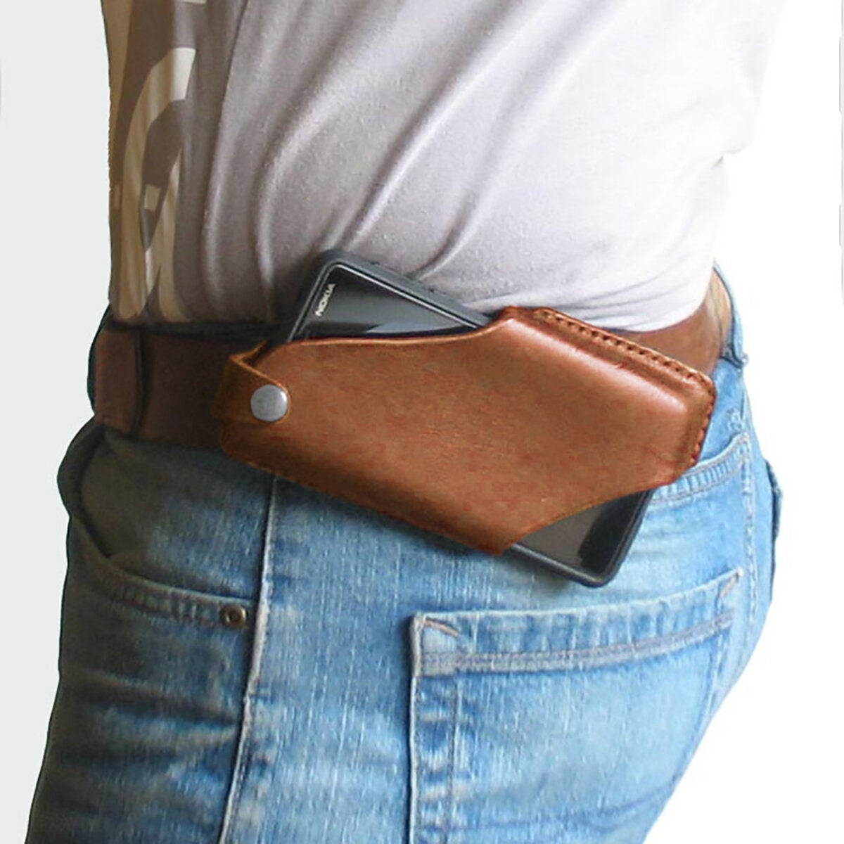 Men Genuine Leather Fanny Pack 4.7inch~6.5 inch Phone Bag Waist Easy Carry EDC For Outdoor