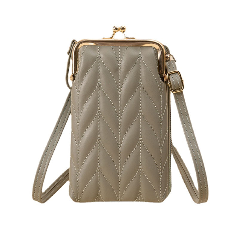 Women Faux Leather Fashion Multifunction Waterproof Crossbody Bag Brief Phone Bag