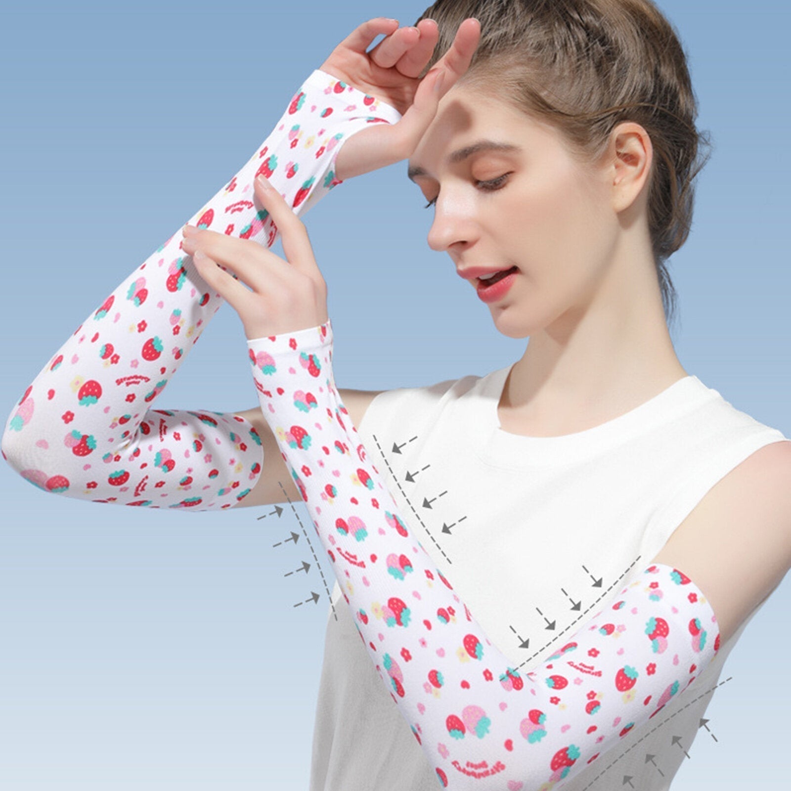 Women's Nylon Ice Silk Thin Outdoor Cycling Driving UV Protection Arm Guard Sun Protection Sleeve