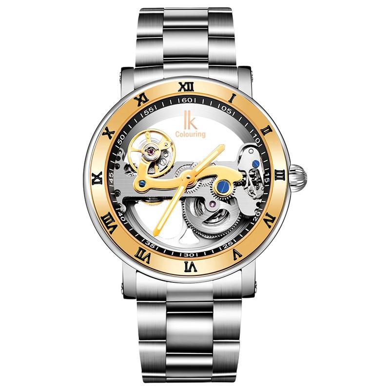Business Style Men Wrist Watch Stainless Steel Strap Automatic Mechanical Watches