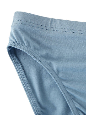 Mens Solid Color Underwear Cozy Low Waist Briefs