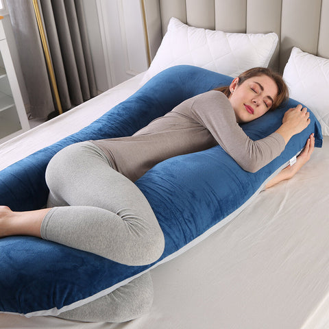 Full Body Pillow, 55 inches Pillow for Women, Comfort U Shaped Zootzi Pillow with Removable Washable Velvet Cover