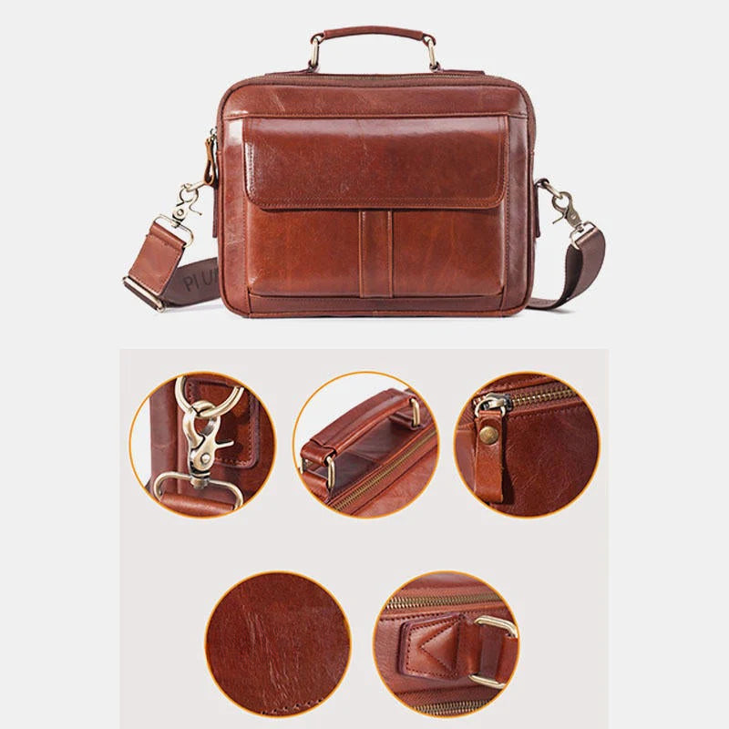 Men's Genuine Leather Business Crossbody Shoulder Bag