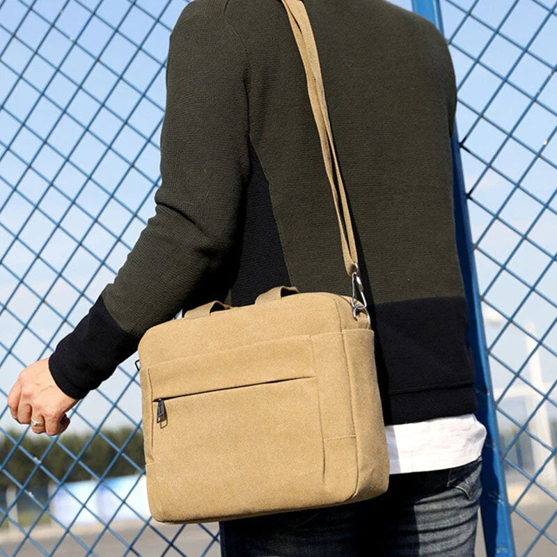 Men's Canvas Crossbody Shoulder Bag for Business