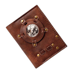 Women Vintage Rivet Gear Unique Design Wallet EDC Short Bifold Card Holder