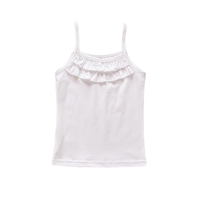 Fashionable Sweet Girls' Cartoon Print O-neck Cotton Vest