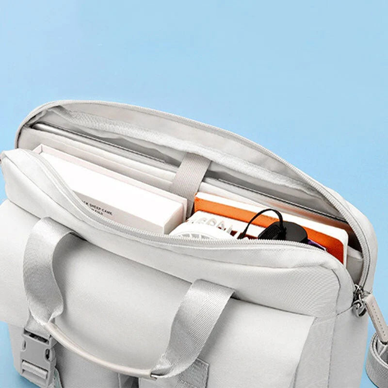 Men's Oxford Crossbody Shoulder Bag with Double Front Pockets, Large Capacity, Casual Laptop Bag