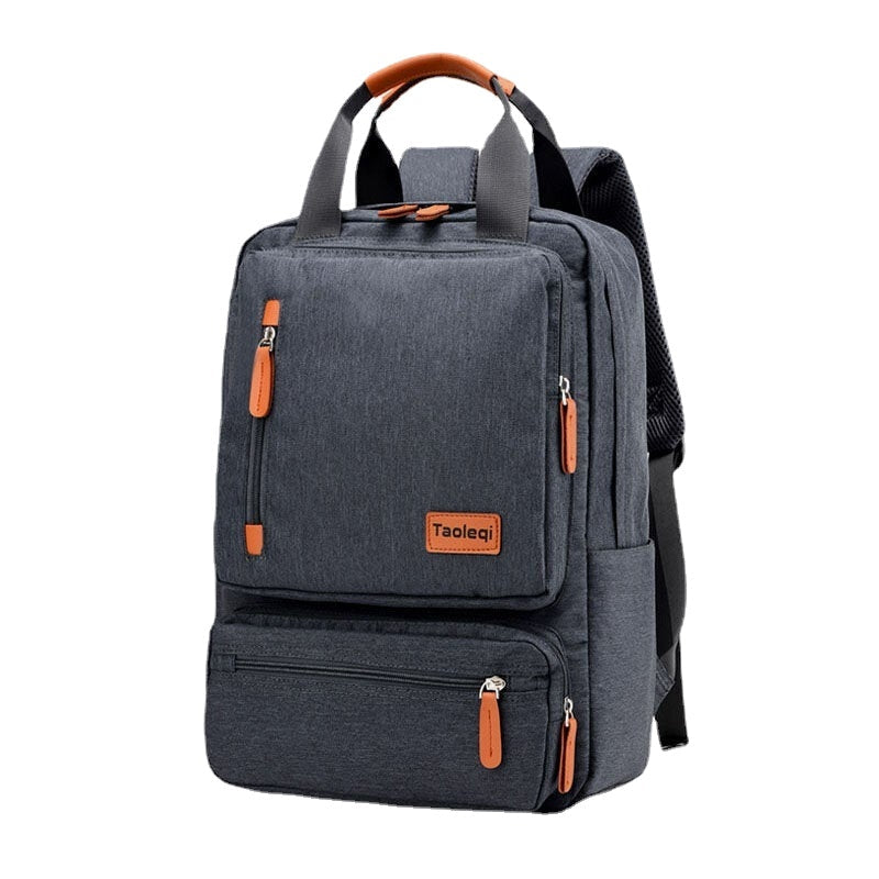 Men Women Fashion Large Capacity Multi-pocket Pure Color Backpack