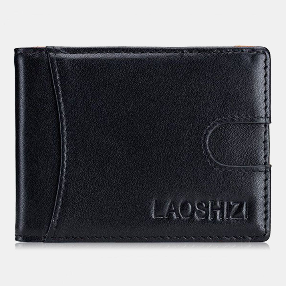 Men Bifold Leather Wallets RFID Anti-theft Brush Multi-Card Slot Card Holder Coin Purse Cowhide